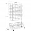108X45X175CM – 40 Pockets, basket and wire bottom shelf