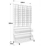 108X45X200CM – 40 Pockets baskets and wire bottom shelf
